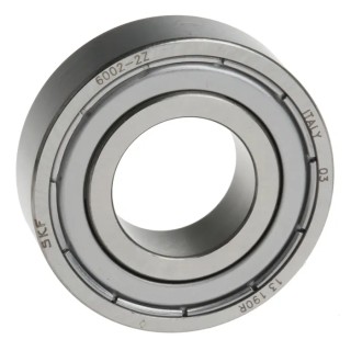 SKF Single Row Deep Groove Ball Bearing, Shielded, 15 mm ID, 32 mm OD, 9 mm Width, 26000 RPM 6002-2Z