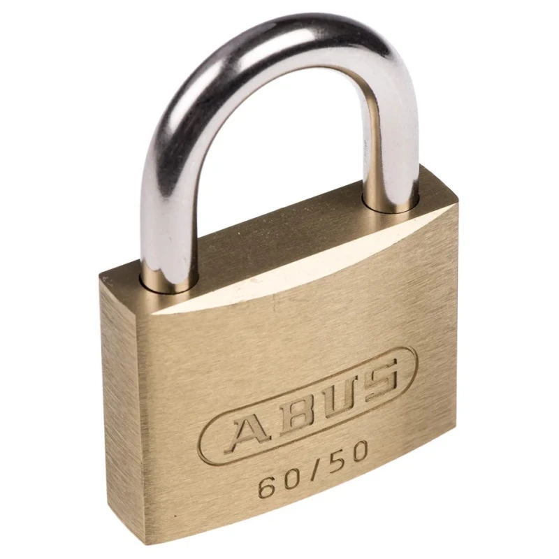 ABUS Keyed Brass Steel Weatherproof Padlock 7 mm Shackle Diameter 24 mm Length 50 mm Body XR0060 50