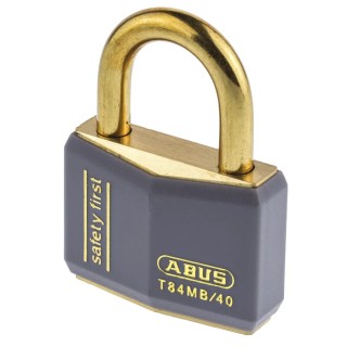 ABUS Keyed Brass Safety Padlock Weatherproof, 6 mm Shackle Diameter, 40 mm Body Width XR0084GY 40
