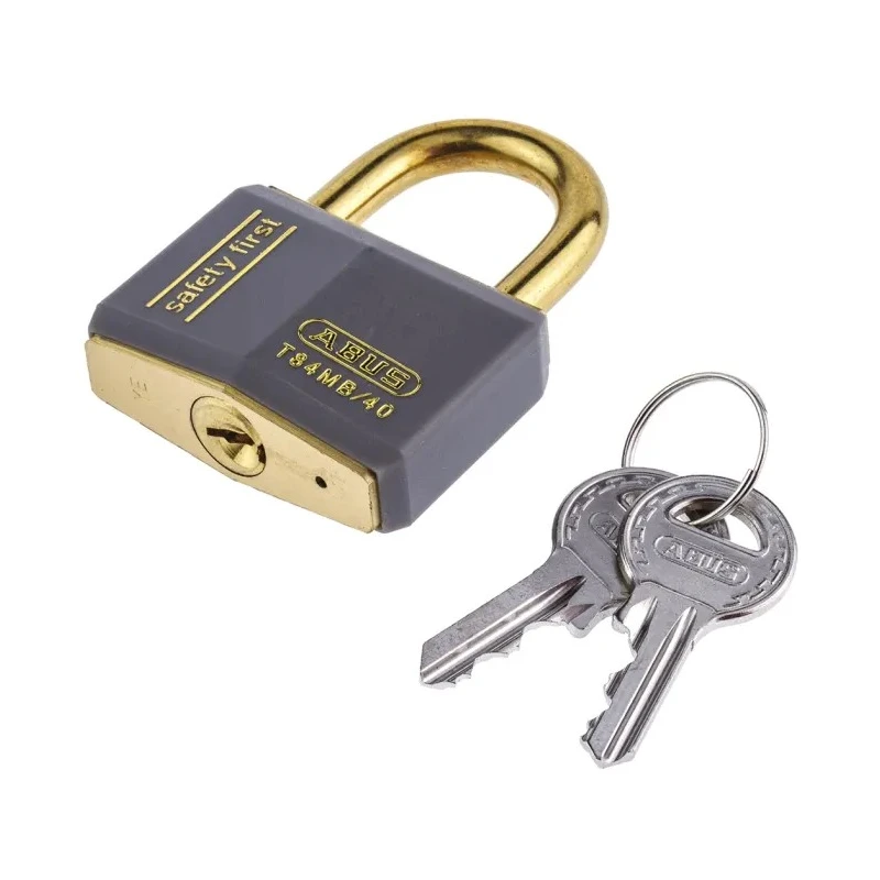 ABUS Keyed Brass Safety Padlock Weatherproof, 6 mm Shackle Diameter, 40 mm Body Width XR0084GY 40