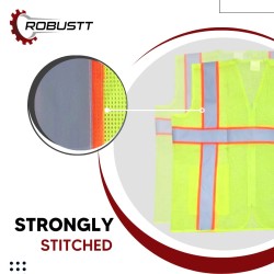 Buy Robustt PolyesterV Neck Reflective Safety Jacket (5 piece)