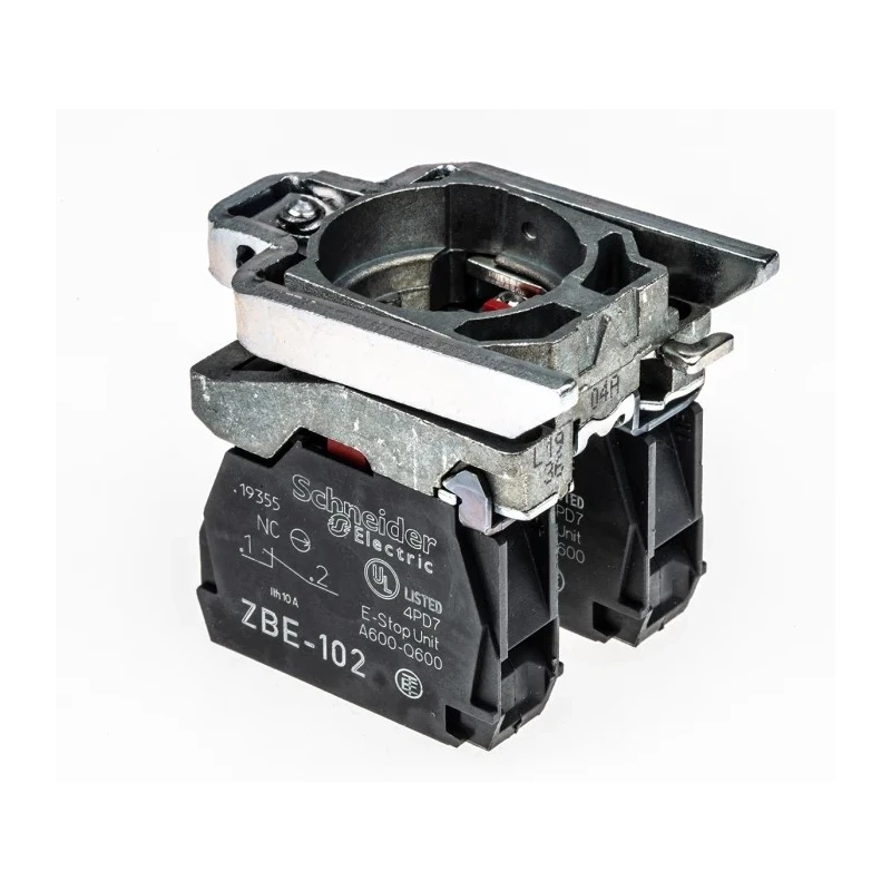 Schneider Electric Harmony Series Contact Block, 600V, 10A, SPDT, Screw Terminal, Fixing Collar Included ZB4BZ104