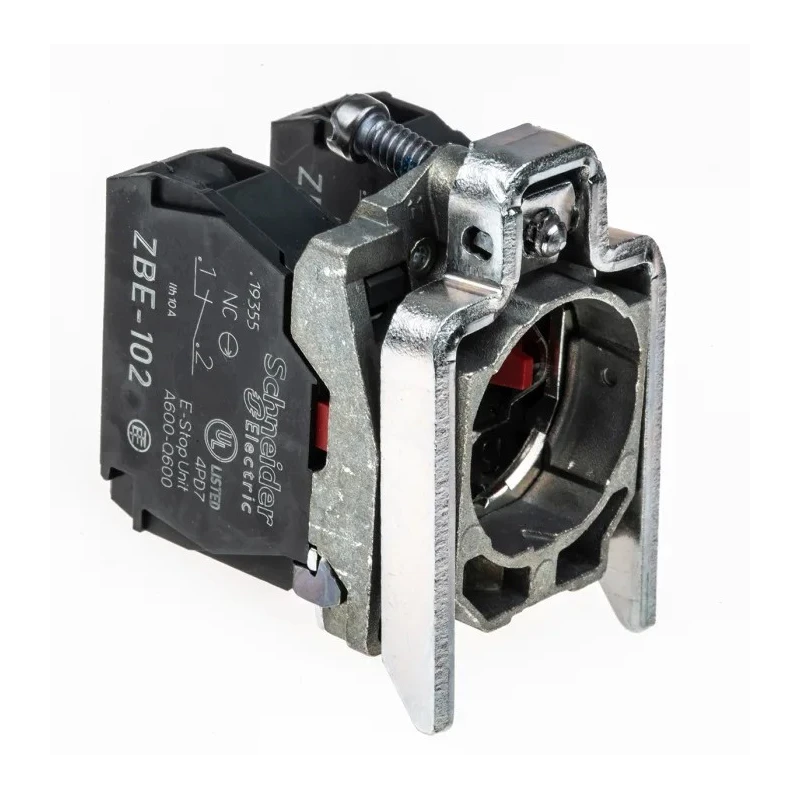 Schneider Electric Harmony Series Contact Block, 600V, 10A, SPDT, Screw Terminal, Fixing Collar Included ZB4BZ104