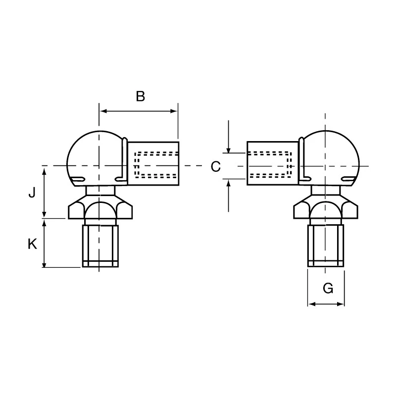 Camloc Gas Springs Stainless Steel M8 x 1.25 Ball & Socket Joint 30mm x 25mm 104333R