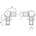 Camloc Gas Springs Stainless Steel Ball & Socket Joint M6 x 1 Thread 25.5mm Length 25mm Width 084331R