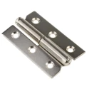 Pinet Nickel Plated Steel Butt Hinge with Lift Off Pin Screw Fixing 50mm x 30mm x 1.2mm 14-7-3394