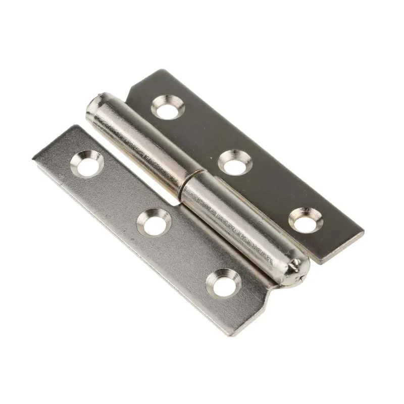 Pinet Nickel Plated Steel Butt Hinge with Lift Off Pin Screw Fixing 50mm x 30mm x 1.2mm 14-7-3394