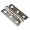 Pinet Nickel Plated Steel Butt Hinge with Lift Off Pin Screw Fixing 50mm x 30mm x 1.2mm 14-7-3394