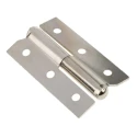 Pinet Nickel Plated Steel Butt Hinge with Lift Off Pin Screw Fixing 50mm x 30mm x 1.2mm 14-7-3394