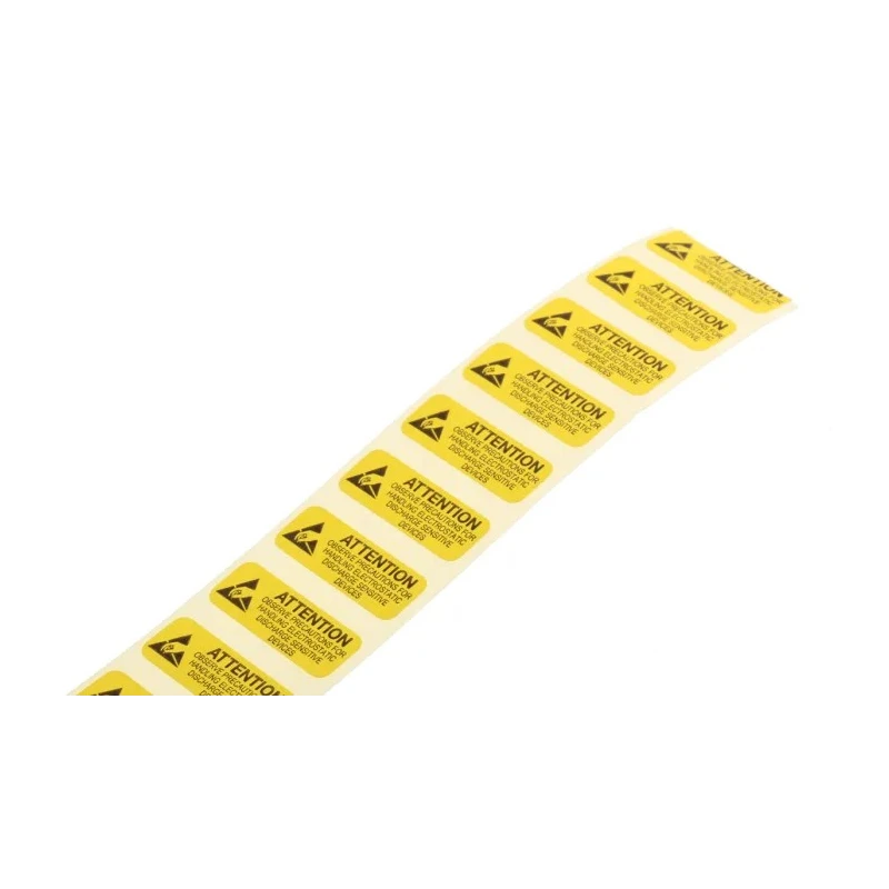 RS PRO Yellow Paper ESD Label Attention Text 25 mm x 10 mm 364-3565