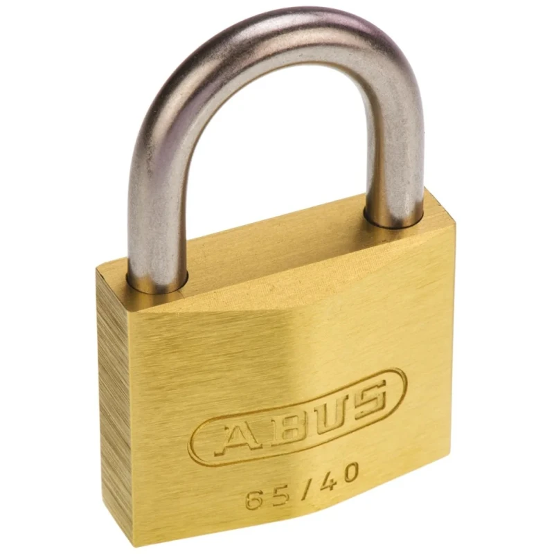 ABUS Stainless Steel and Brass Weatherproof Keyed-Alike Padlock 6.5 mm Shackle Diameter 40 mm Body XR0065IB40KA7
