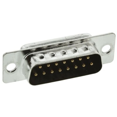 ITT Cannon 15 Way Straight 2.77 mm Pitch Panel Mount D-Sub Connector Male 119998-2831