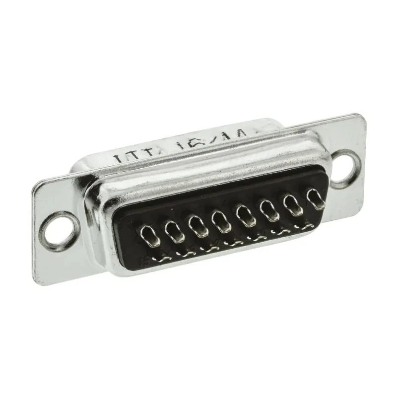 ITT Cannon 15 Way Straight 2.77 mm Pitch Panel Mount D-Sub Connector Male 119998-2831