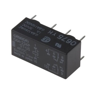 Omron PCB Signal Relay 48V DC Coil 2A DPDT Axicom P2 Series G6A-234P-ST-US DC48