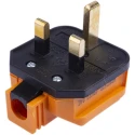 Masterplug 13A 250V UK Mains Plug Orange Thermoplastic Cable Screw Termination HDPT13O-01