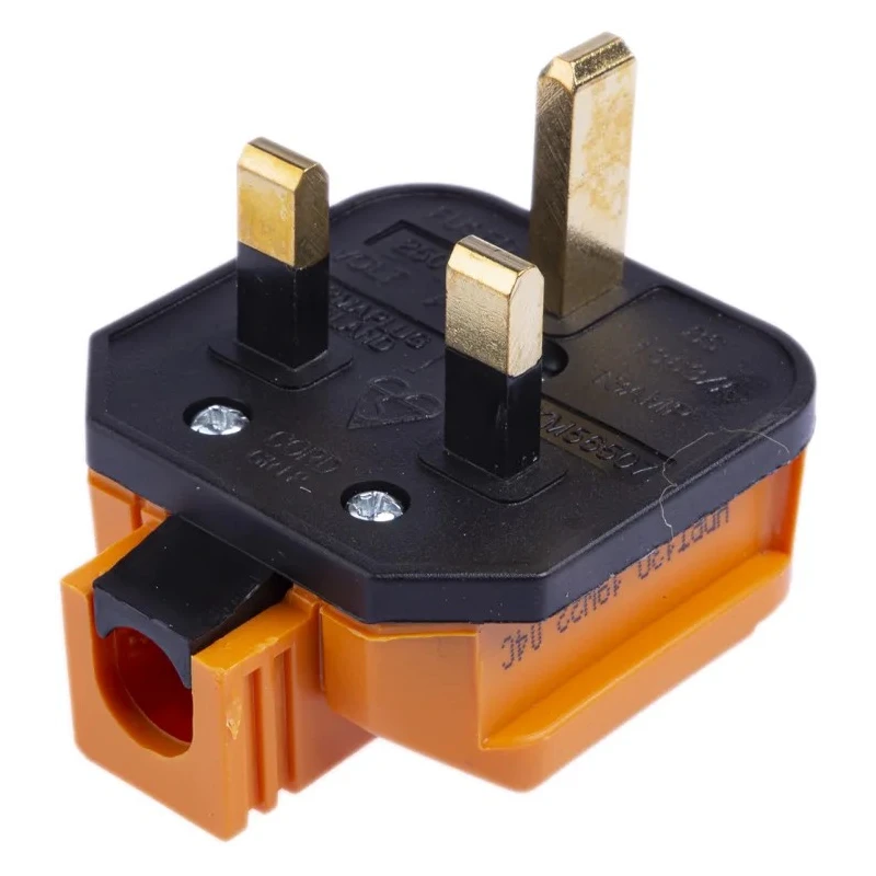 Masterplug 13A 250V UK Mains Plug Orange Thermoplastic Cable Screw Termination HDPT13O-01