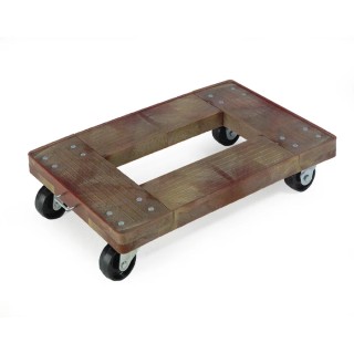 RS PRO Plastic Dolly, 350 kg Load Capacity, Plastic Platform with 75 mm Diameter Swivel Castors, 405mm W x 610mm L 389-0014