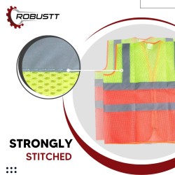 Buy Robustt PolyesterV Neck Dual Color Reflective Safety Jacket