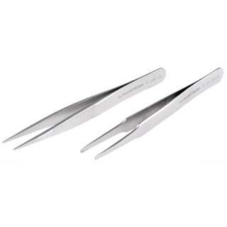 Lindstrom Stainless Steel Pointed ESD Safe Tweezer Set 115mm 2-Piece 9859