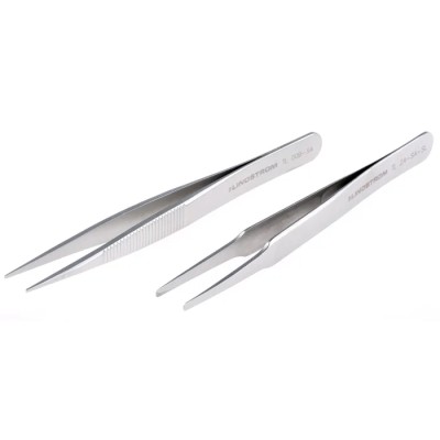 Lindstrom Stainless Steel Pointed ESD Safe Tweezer Set 115mm 2-Piece 9859