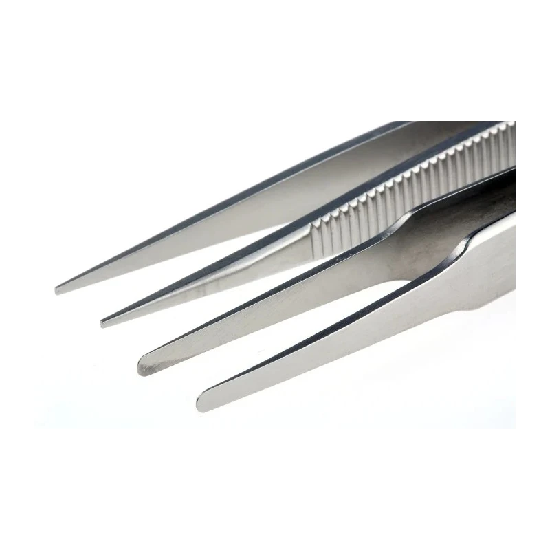 Lindstrom Stainless Steel Pointed ESD Safe Tweezer Set 115mm 2-Piece 9859