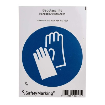 Wolk Polyvinyl Chloride Mandatory Sign Hand Protection 100mm x 100mm Self-Adhesive 21.0495