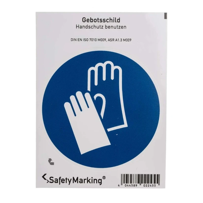 Wolk Polyvinyl Chloride Mandatory Sign Hand Protection 100mm x 100mm Self-Adhesive 21.0495