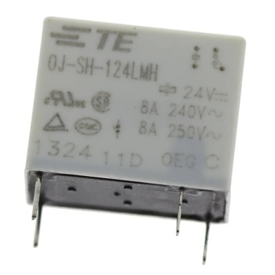 TE Connectivity PCB Power Relay 24V dc Coil 8A Switching Current SPST OJ-SH-124LMH