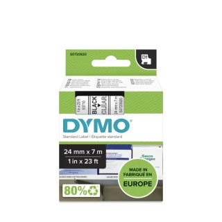 Dymo Black on Clear Label Printer Tape 24 mm Width 7 m Length S0720920