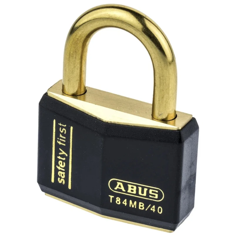 ABUS Keyed Brass Safety Padlock Weatherproof with 6.5 mm Shackle Diameter and 43 mm Body Width T84MB/40 KA 8401 Black