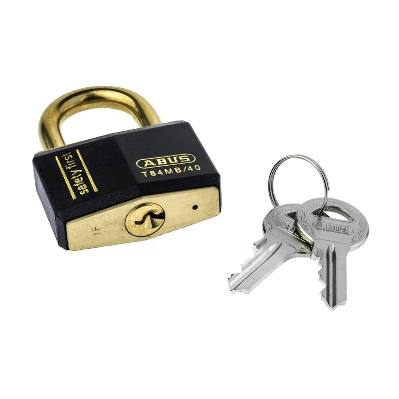 ABUS Keyed Brass Safety Padlock Weatherproof with 6.5 mm Shackle Diameter and 43 mm Body Width T84MB/40 KA 8401 Black
