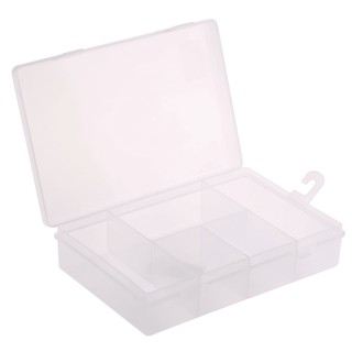 RS PRO 5 Cell Transparent Polypropylene Compartment Box, 40 mm Height x 181 mm Width x 125 mm Depth 435-0214