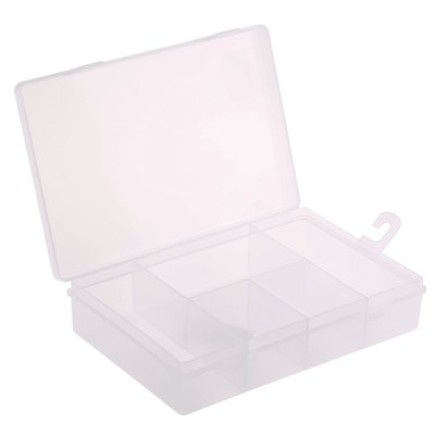 RS PRO 5 Cell Transparent Polypropylene Compartment Box, 40 mm Height x 181 mm Width x 125 mm Depth 435-0214