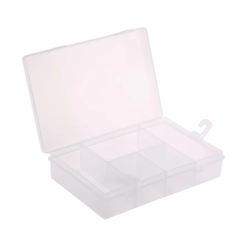 RS PRO 5 Cell Transparent Polypropylene Compartment Box, 40 mm Height x 181 mm Width x 125 mm Depth 435-0214