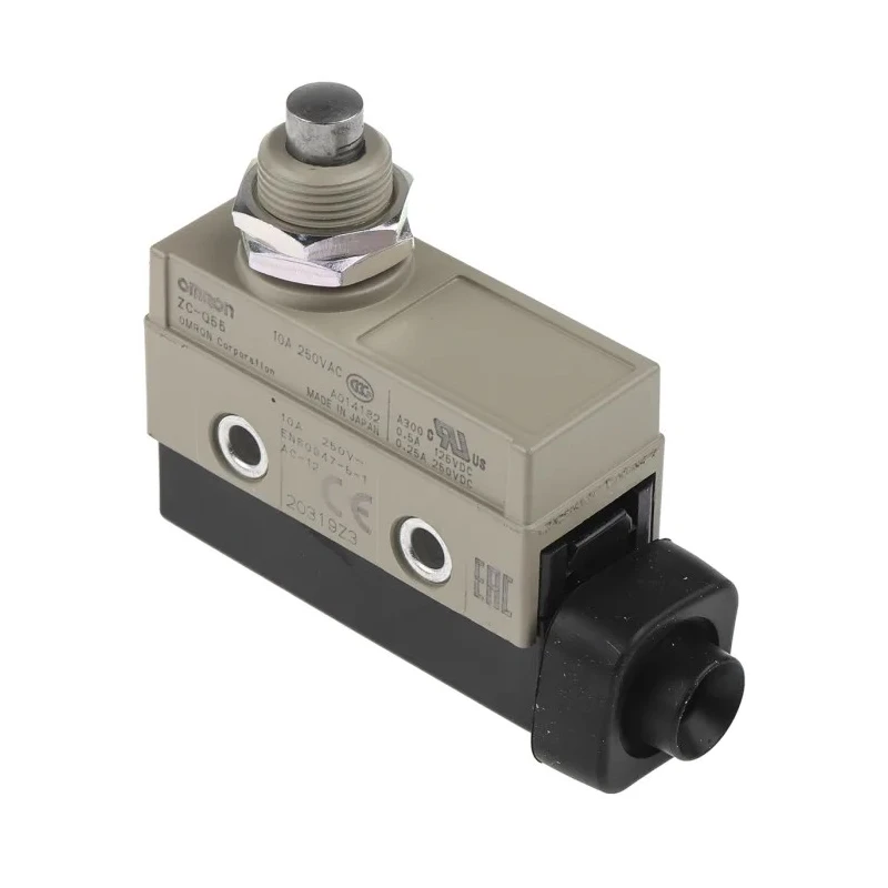 Omron ZC Series Plunger Limit Switch, SPDT Contact, IP67 Rated, 250V AC, 10A, Mechanical Life 10 Million Cycles 
