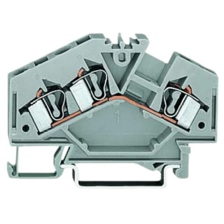WAGO 281 Series Feed Through Terminal Block Grey, 4mm² Cable CSA, 3 Positions, 1-Level Cage Clamp 281-631