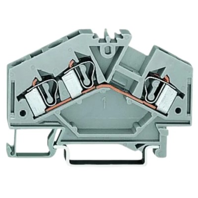 WAGO 281 Series Feed Through Terminal Block Grey, 4mm² Cable CSA, 3 Positions, 1-Level Cage Clamp 281-631