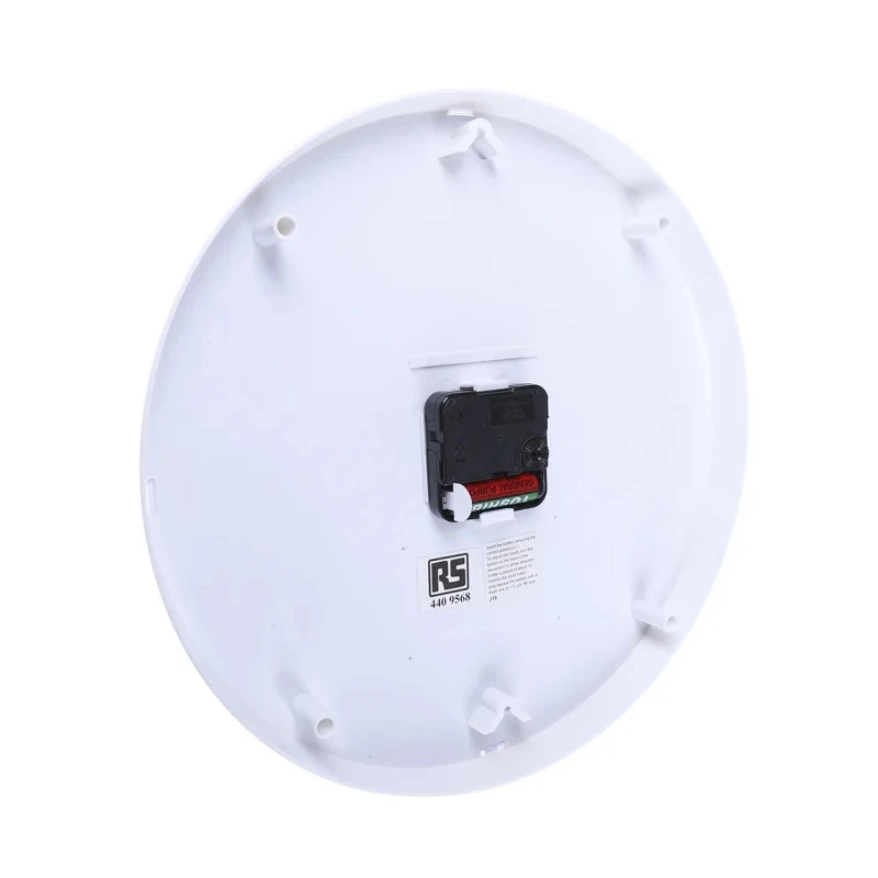 RS PRO White Analogue Wall Clock 300 mm Diameter Plastic Case Shatterproof 1 AA Battery 440-9568