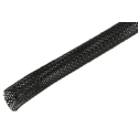 SES Sterling Expandable Braided Polyethylene Terephthalate Black Cable Sleeve 100m Length 10-20mm Diameter 06240006010