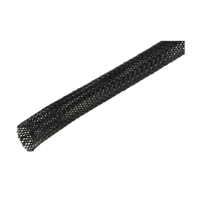 SES Sterling Expandable Braided Polyethylene Terephthalate Black Cable Sleeve 100m Length 10-20mm Diameter 06240006010