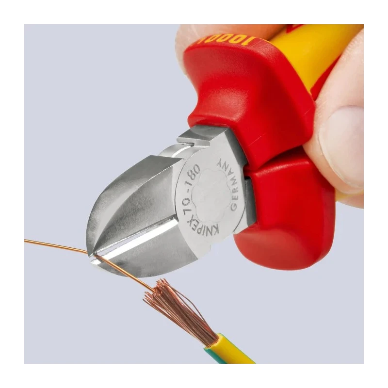 Knipex Side Cutter Diagonal Cutter With Bevel 180mm VDE/1000V Approved 70 06 180