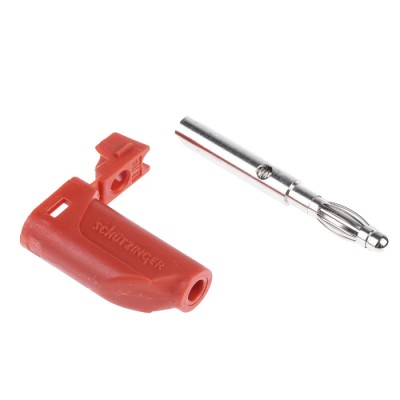 Schutzinger Red Male Banana Plug 4 mm Connector Screw Termination 16A 30VAC 60VDC Nickel Plating FK15S RED