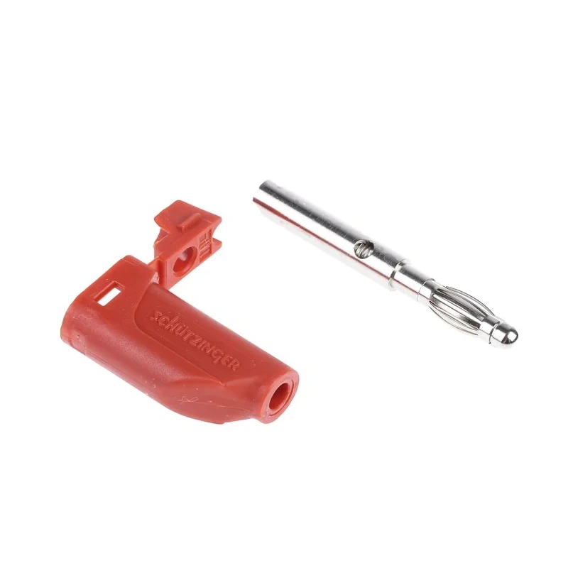 Schutzinger Red Male Banana Plug 4 mm Connector Screw Termination 16A 30VAC 60VDC Nickel Plating FK15S RED