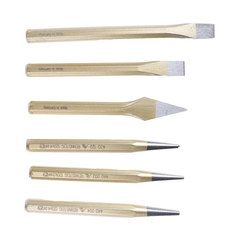 RS PRO 6-Piece Pin Punch Set, Chrome Vanadium Steel, Shank Diameter 3, 4mm, DIN 7255, Made in Germany 456-3634