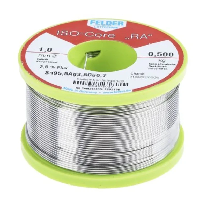 Felder Lottechnik Lead Free Solder Wire 1 mm Diameter 217°C Melting Point 500g 18.841.03037