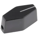 RS PRO Black Potentiometer Knob for 6.35 mm Circular Shaft, Grub Screw, Plastic, Height 15.9mm 465-8849
