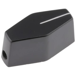 RS PRO Black Potentiometer Knob for 6.35 mm Circular Shaft, Grub Screw, Plastic, Height 15.9mm 465-8849