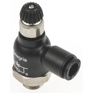 Legris 7061 Series Flow Controller Flow Regulator Tube Inlet 06 Threaded Outlet 1/8 in G Polymer CE REACH 10 bar 7061 06 10
