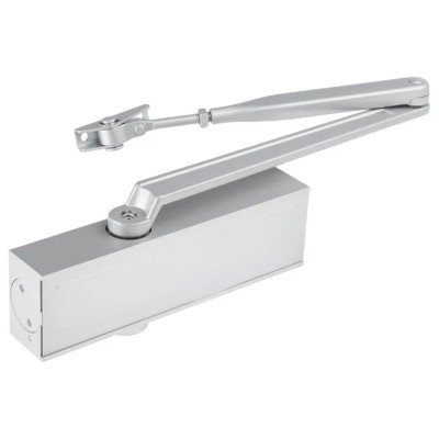 Briton Silver Overhead Door Closer Adjustable Strength Fire Door Compatible 1100mm 80kg Steel 1110.SES