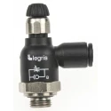 Legris 7061 Series Flow Controller Flow Regulator Tube Inlet 06 Threaded Outlet 1/8 in G Polymer CE REACH 10 bar 7061 06 10